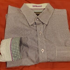 Johnston & Murphy Black and White Casual Button Down Shirt